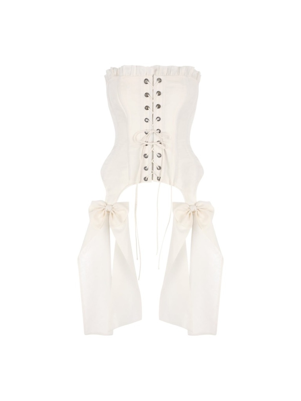SELKIE Ivory Ruffled Corset Top NWT